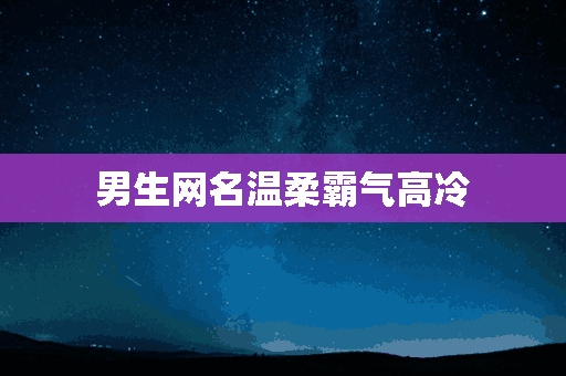 男生网名温柔霸气高冷(男生网名温柔霸气高冷两个字)